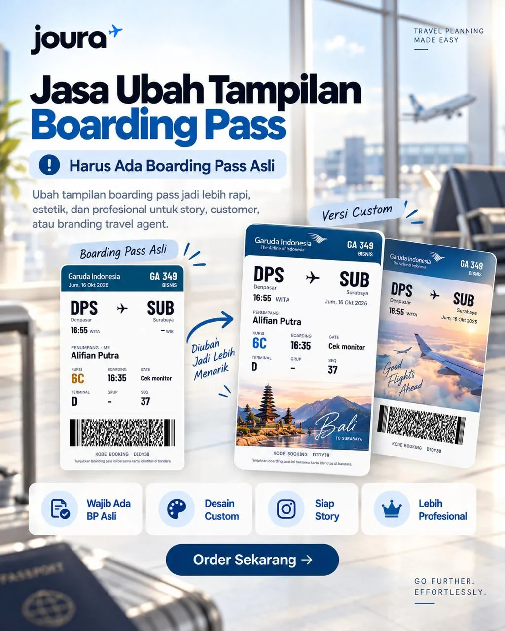 Jasa desain boarding pass JOURA